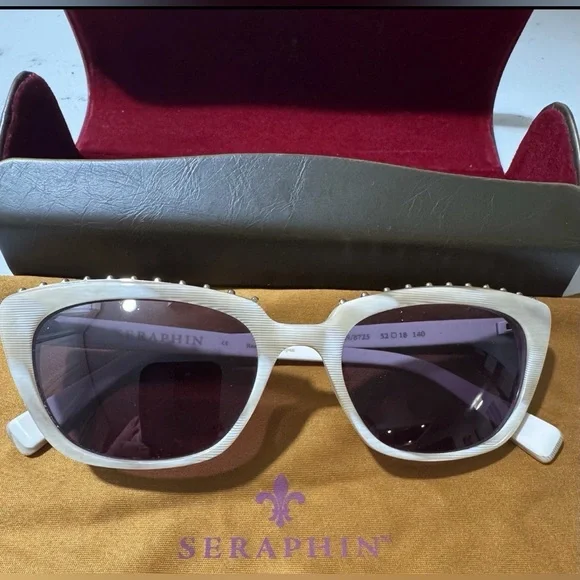 Vintage Seraphine White Cat-eyeSunglasses Never Worn. Original price $285
